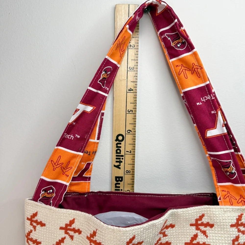 Virginia Tech Hokies Handmade Needlepoint Purse Tote